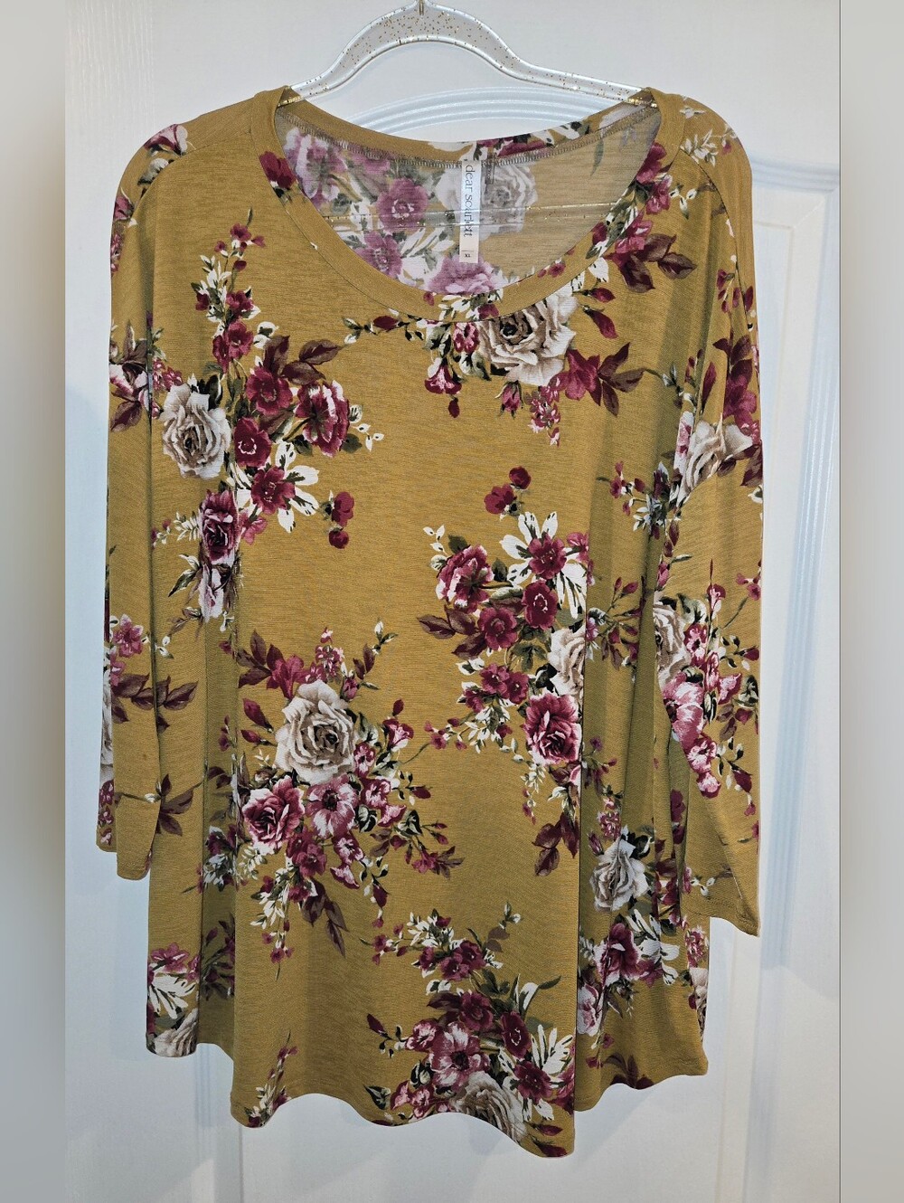 Womens Floral 3/4 Sleeves TOP Size-XL
